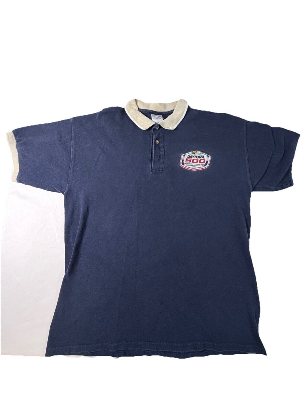 Daytona 500 2008 Polo Shirt Embroidered Logo NASCAR Racing Large Vtg Y2k